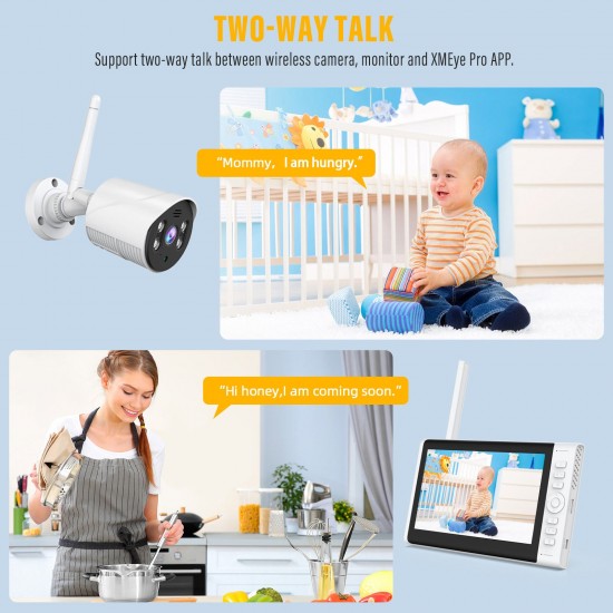 Campark SC01 1080P 2PCS Wireless Security Camera with 7" LCD Monitor And 32GB SD Card