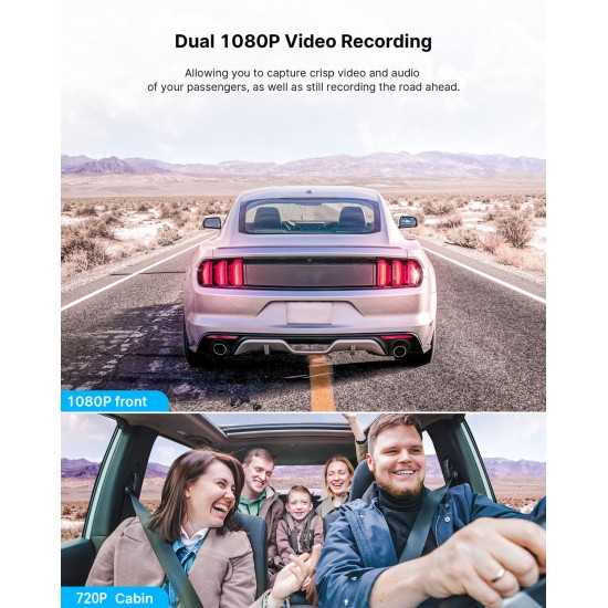 Campark C310 1080P Front and Inside Dash Cam With HDR Backup Camera