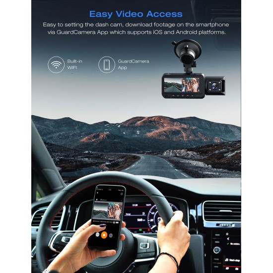 Campark CE67A/DC13 4K Front and Inside With WiFi GPS Dual Dash Camera