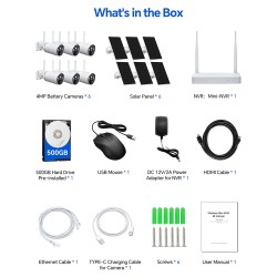 Campark SC17 6PCS 4MP 100% Wire-Free & NVR Solar Powered Security Camera System with 500GB HDD(Only Available In The US) Campark SC17 6PCS 4MP 100% Wire-Free & NVR Solar Powered Security Camera System with 500GB HDD(Only Available In The US)