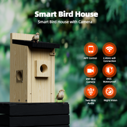 Campark BH10 3MP Smart Wooden Bird House with Camera Two-way Audio Night Vision and Waterproof (Only available in the US) Campark BH10 3MP Smart Wooden Bird House with Camera Two-way Audio Night Vision and Waterproof (Only available in the US)