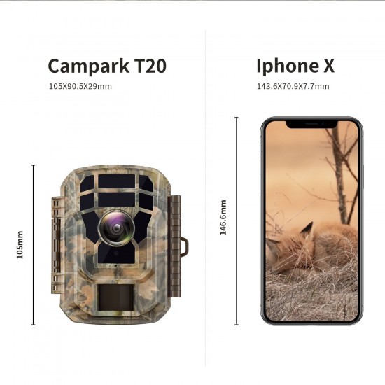 Campark T20 Mini Wildlife Camera-12MP 1080P HD Trail Game Camera