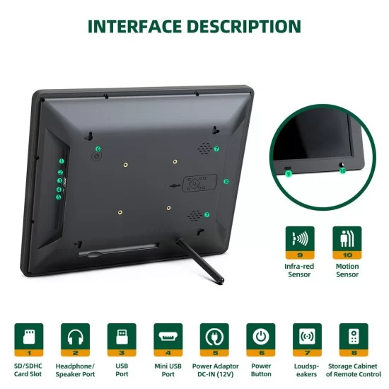 Jeemak F50 15" HD WiFi Multifunctional Digital Photo Frame With Large