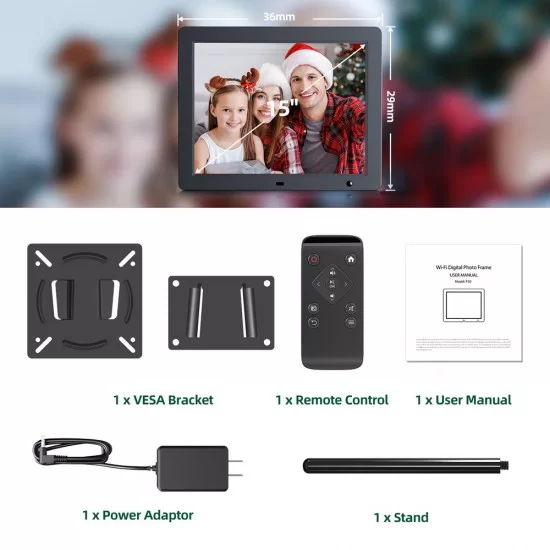 Jeemak F50 15" HD WiFi Multifunctional Digital Photo Frame With Large