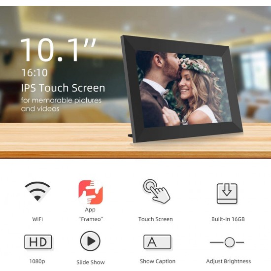 Jeemak PF04 10.1" IPS HD Touch Screen Wifi Digital Picture Frame