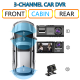 3-Channel Dash Cam For Cars Front & Inside & Rear Recording, 1080P HD  Loop Recording, Car DVR Black- Box With 2 Inch IPS Screen, Car Accessories