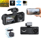 Dash Cam 1080P HD Triple-Lens Recording 3-Cam DVR Night Vision Wi-Fi  Car Camera with 32G Card