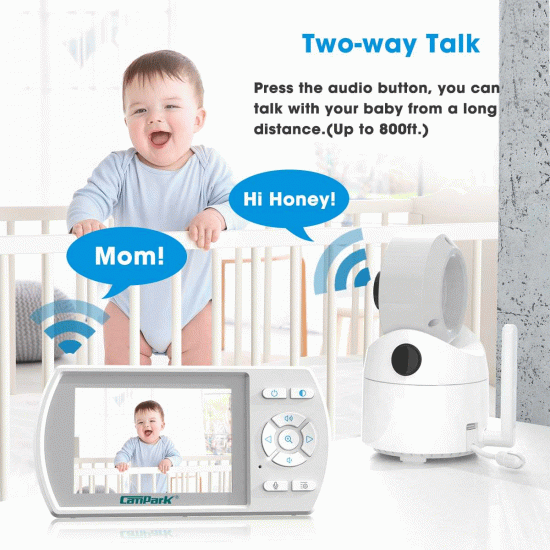 Campark BM30 3.5 inch Screen Wireless Baby Monitor with Camera