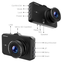 Campark DC10 Dash Cam 4K UHD DVR Driving Recorder Camera Campark DC10 Dash Cam 4K UHD DVR Driving Recorder Camera