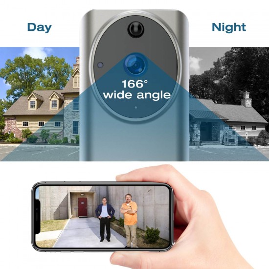 Campark DB20 WiFi Video Doorbell Camera with Night Vision